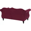 Sofa Beliani 5 vietų svetainės baldų komplektas SKIEN, veliūras, bordo spalvos