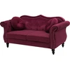 Sofa Beliani 5 vietų svetainės baldų komplektas SKIEN, veliūras, bordo spalvos