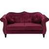 Sofa Beliani 5 vietų svetainės baldų komplektas SKIEN, veliūras, bordo spalvos