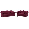Sofa Beliani 5 vietų svetainės baldų komplektas SKIEN, veliūras, bordo spalvos