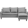 Beliani Trivietė kampinė sofa ELVENES, šviesiai pilka, kairinė