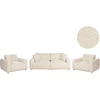 Sofa Beliani 5 dalių svetainės baldų komplektas JUBEK Boucle, kreminės baltos spalvos