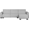 Beliani Išskleidžiama kampinė sofa ROMEDAL, 3 vietų, šviesiai pilka, kairinė