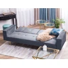 Beliani Trivietė išskleidžiama sofa VISNES, veliūrinė, pilka
