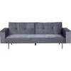 Beliani Trivietė išskleidžiama sofa VISNES, veliūrinė, pilka