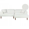 Beliani Trivietė kampinė sofa HOLT, „Bouclé“, balta, kairinė