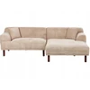 Beliani Trijų vietų kampinė sofa HOLT smėlio spalvos, kairinė