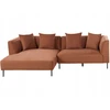 Beliani Trivietė kampinė sofa SATER ruda dešininė