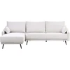 Beliani Trijų vietų kampinė sofa VARDE, balta (kreminė), dešininė