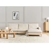 Beliani 4-vietė kampinė sofa SIGGARD, vagorinis audinys, smėlio spalvos, kairinė