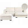 Beliani Kampinė sofa KOLDING, boucle audinys, šviesiai smėlio spalvos, su otomane, kairinė