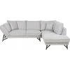 Beliani 3 vietų kampinė sofa ELGA, linas, šviesiai pilka, kairinė
