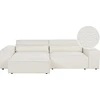 Beliani Modulinė 3 vietų kampinė sofa HELLNAR, dešininė, kreminės baltos spalvos, bouclé audinys