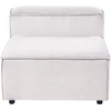 Beliani ARDAL 3-vietė modulinė sofa kairinė, kreminė balta, velvetas su otomanu