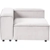 Beliani ARDAL 3-vietė modulinė sofa kairinė, kreminė balta, velvetas su otomanu