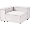 Beliani ARDAL 3-vietė modulinė sofa kairinė, kreminė balta, velvetas su otomanu