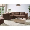 Beliani Modularinė kampinė sofa 4 asmenims AXEBO dešininė, ruda, Boucle