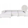 Beliani Modulinė kampinė sofa 4 asmenims ARDAL dešininė, kreminės baltos spalvos, velvetas
