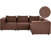 Beliani Modulinė 4 vietų kampinė sofa AXEBO kairinė ruda Boucle