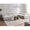 Beliani Modulinė kampinė sofa 5 asmenims ARDAL kairinė, kreminės spalvos velvetinė