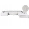 Beliani Modulinė kampinė sofa 5 asmenims ARDAL kairinė, kreminės spalvos velvetinė