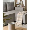 Beliani Išskleidžiama 3 vietų kampinė sofa EDANE, pilka, su patalynės dėže, kairinė