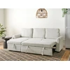 Beliani Išskleidžiama 3 vietų kampinė sofa NASSJO sintetinis linas šviesiai smėlio spalvos dešininė