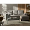 Beliani Išskleidžiama 3 vietų kampinė sofa EDANE, pilka, su patalynės dėže, kairinė