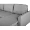 Beliani Išskleidžiama 3 vietų kampinė sofa NESNA, šviesiai pilka, su patalynės dėže, kairinė