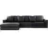 Beliani 4 vietų kampinė sofa OSLO Natūrali oda Juoda Dešininė