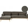 Beliani Trijų vietų kampinė sofa SIMOS Velvetinis Tamsiai žalia Dešininė