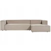 Beliani Kampinė sofa VERNON, trijų vietų, veliūrinė, smėlio-pilkšva, kairė pusė