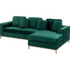 Beliani 4 vietų kampinė sofa OSLO, veliūras, tamsiai žalia, kairinė