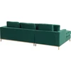Beliani 4 vietų kampinė sofa OSLO, veliūras, tamsiai žalia, kairinė