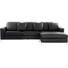 Beliani Kampinė sofa 4 asmenims OSLO, Natūrali oda, Juoda, Kairinė