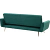 Beliani Trivietė išskleidžiama sofa EINA, veliūras, smaragdinė