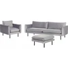 Sofa Beliani 5 vietų svetainės baldų komplektas VINTERBRO, veliūras, pilkas, su pufu