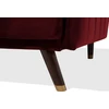 Beliani Trivietė išskleidžiama sofa SENJA, veliūrinė, bordinė