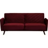 Beliani Trivietė išskleidžiama sofa SENJA, veliūrinė, bordinė