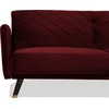 Beliani Trivietė išskleidžiama sofa SENJA, veliūrinė, bordinė