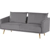 Sofa Beliani 5 asmenų svetainės baldų komplektas MAURA, veliūrinis, pilkas