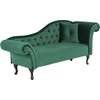 Beliani Dešininė šezlongo sofa LATTES, tamsiai žalias veliūras