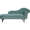 Beliani Dešininė šezlongo sofa NIMES, veliūrinis, mėtų spalvos