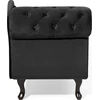 Sofa Kairysis šezlongas Beliani NIMES, veliūras, juodas