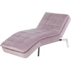 Sofa Beliani Šezlongas LOIRET veliūrinis rožinis