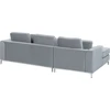 Beliani 4 vietų kampinė sofa OSLO, veliūras, pilka, dešininė