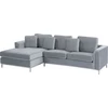 Beliani 4 vietų kampinė sofa OSLO, veliūras, pilka, dešininė