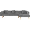 Beliani Išskleidžiama kampinė sofa VADSO, skirta 4 asmenims, veliūrinė, pilka, kairinė