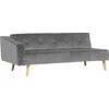 Beliani Išskleidžiama kampinė sofa VADSO, skirta 4 asmenims, veliūrinė, pilka, kairinė