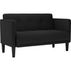 Dvivietė sofa, juoda, 111 cm, audinys